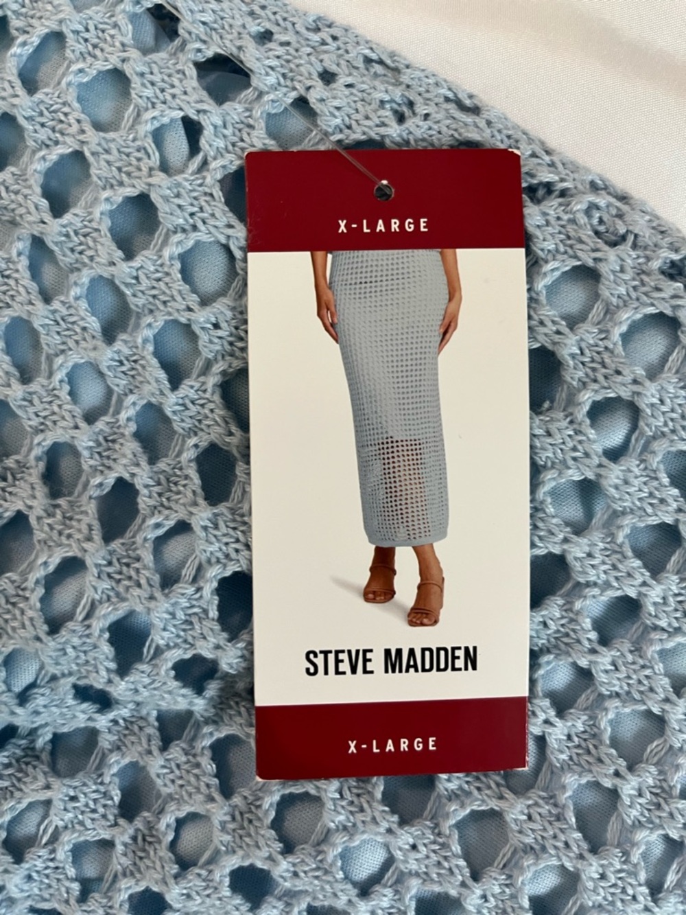 Steve Madden Light Blue Crochet Pencil Skirt Size XL